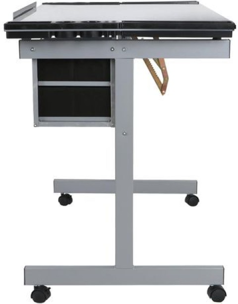 innolife Glass Drawing Table - Drafting Table with Storage - Technical drawing desk Adjustable Drawing Desk -Rolling Art Craft Station -Writing Work Table with Drawers Office Table – White, Black - Image 5