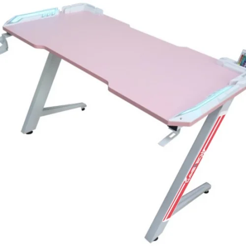 GameTech Gaming LED Study Table – Pink White
