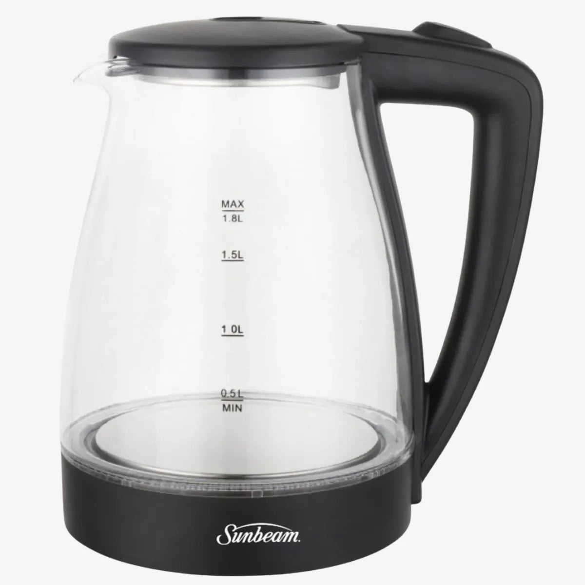 Sunbeam Black Glass Kettle — 1.8L — 1800W — SGK-8827