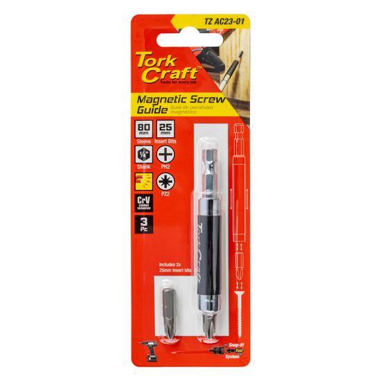 TORK CRAFT 80mm Magnetic Screw Guide 1/4" Hex
