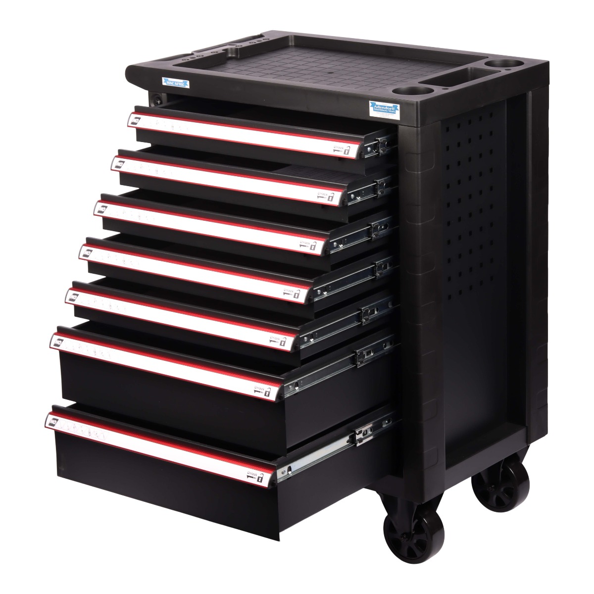 MAC AFRIC 7 Drawer Black & Red Tool Cabinet - Image 2