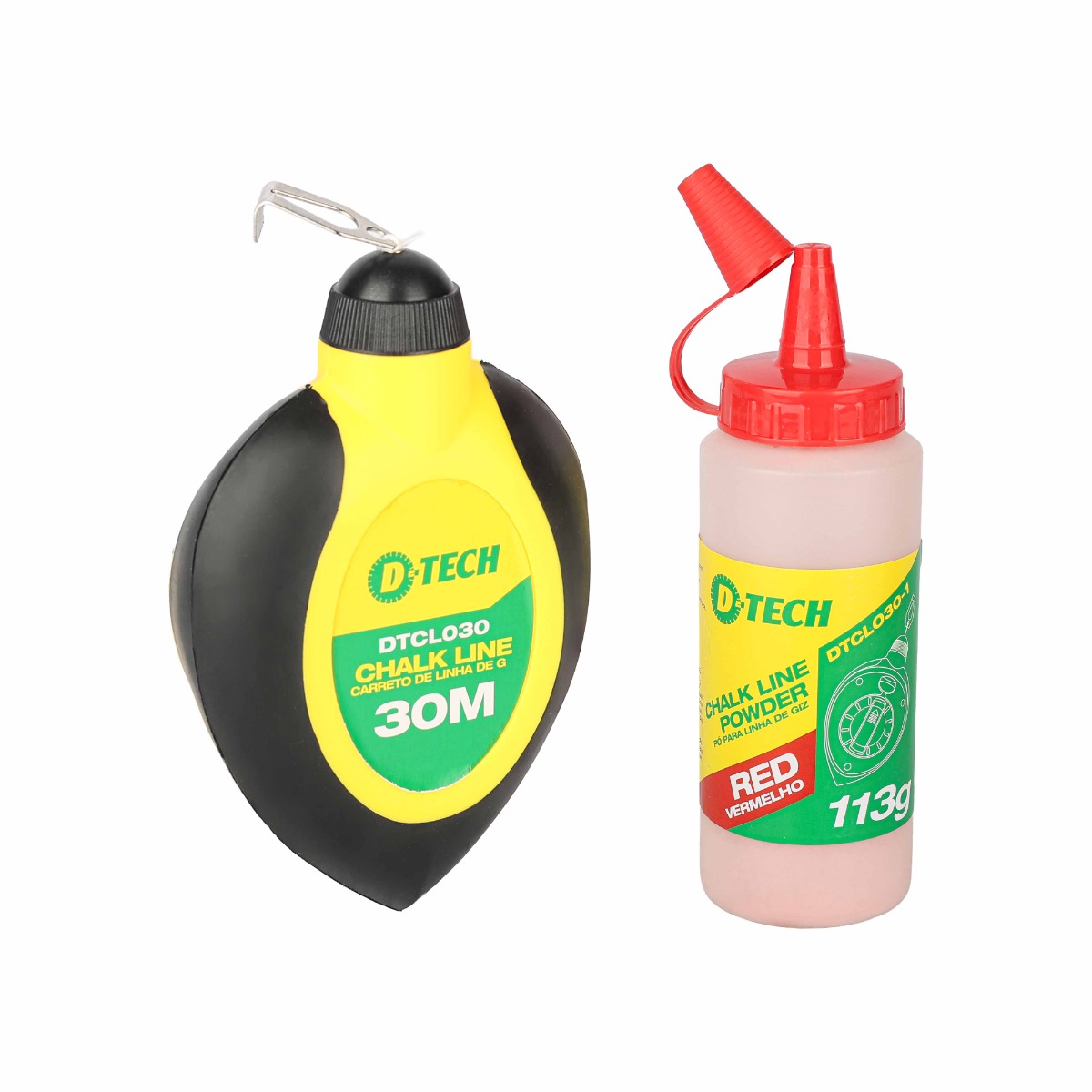 Heavy-Duty 30m Chalk Line Reel With 113g Red Powder