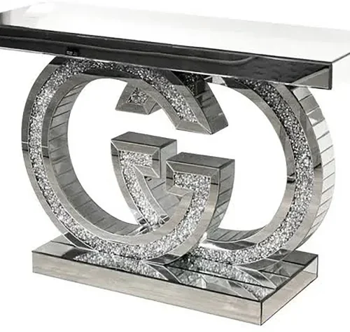 Woodly Console Office Table – silver
