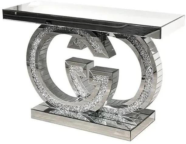 Woodly Console Office Table – silver