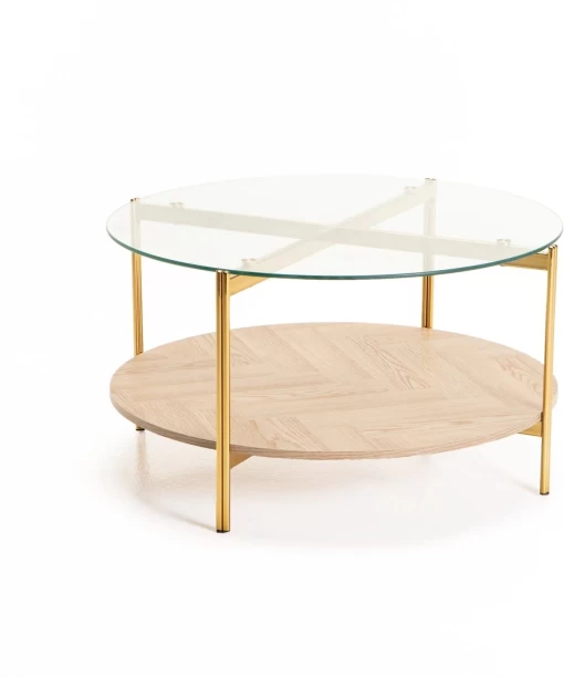 VIVIDITTO DF0807 Multipurpose Table – Gold/Oak