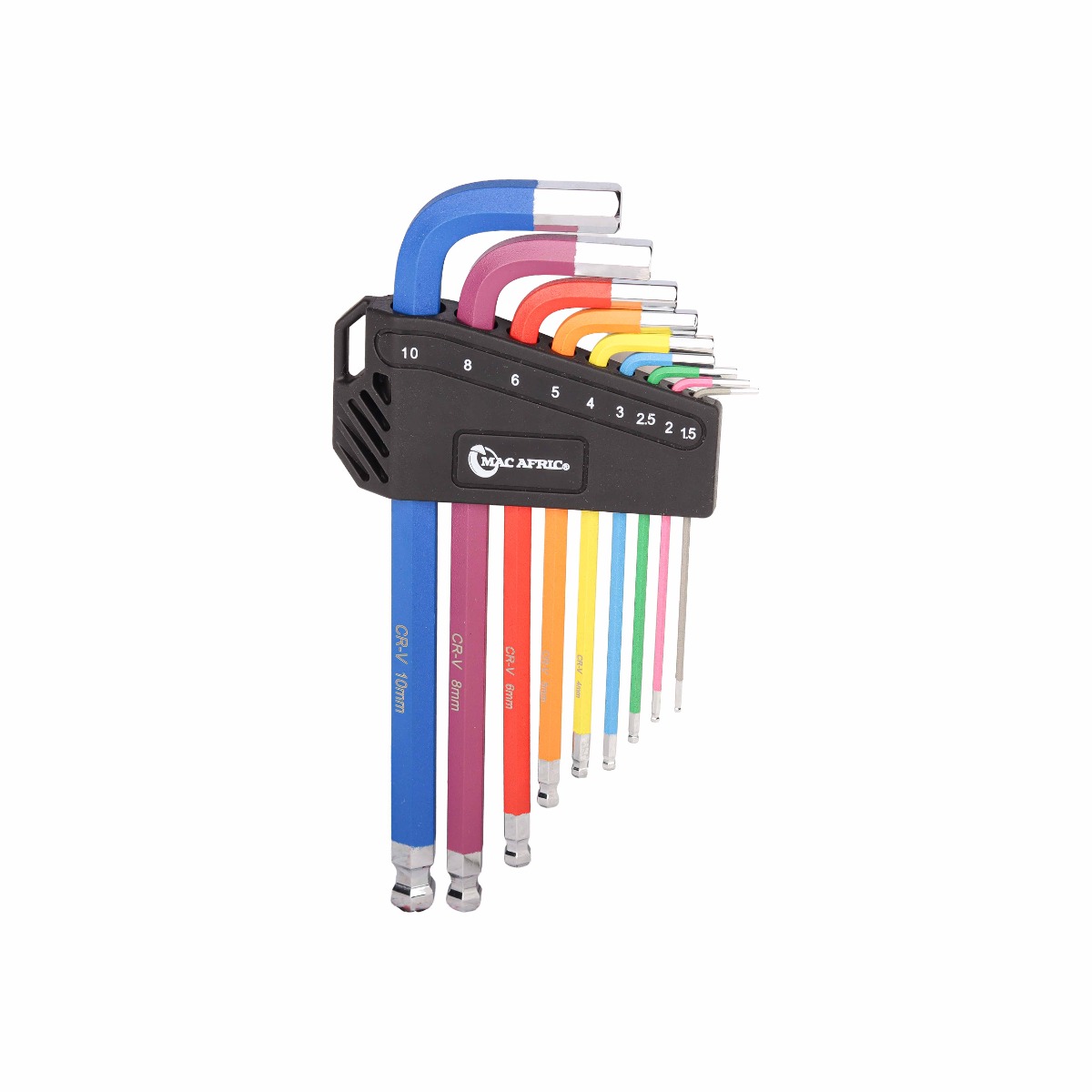 MAC AFRIC 9PCS Colour Long Ball-Headed Hex Wrench CRV
