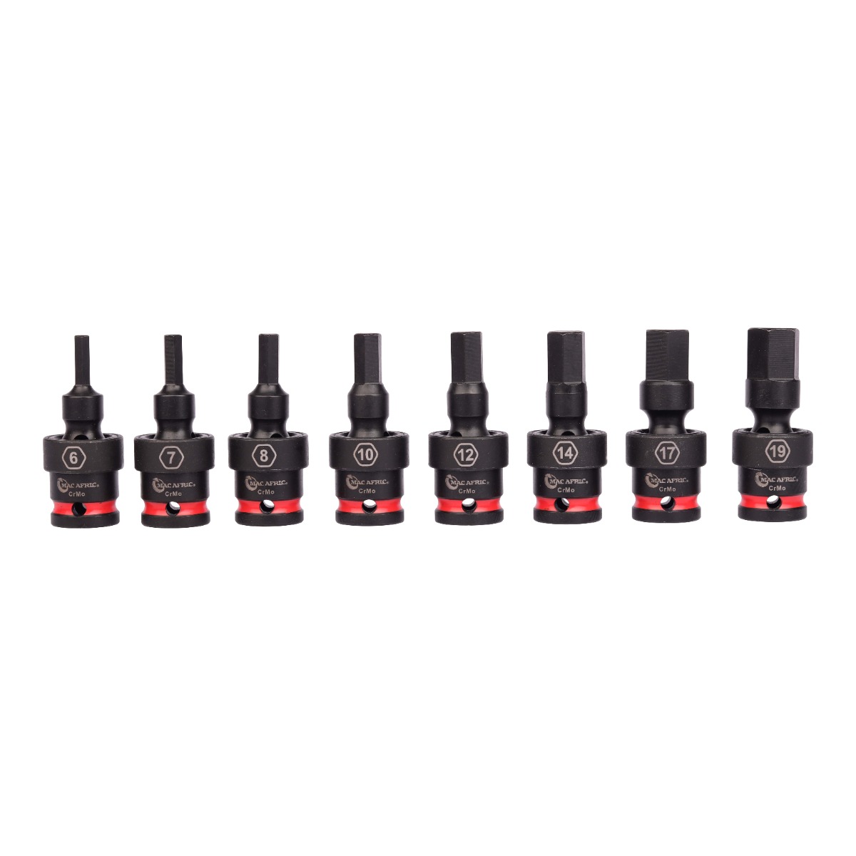 MAC AFRIC 8pcs 1/2" Dr. Swivel Impact Hex Bit Socket Set - Image 2