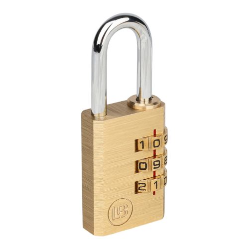L & B 30mm Resettable Brass Combination Padlock