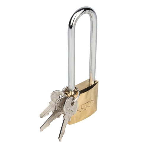 L & B 38mm Double Link Brass Long Shackle Padlock