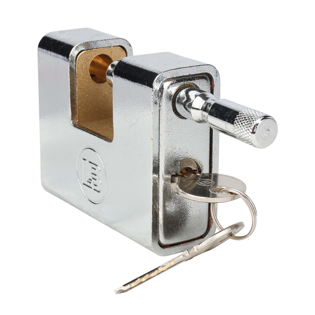 L & B 81mm Rectangular Armoured Steel Padlock - Image 3