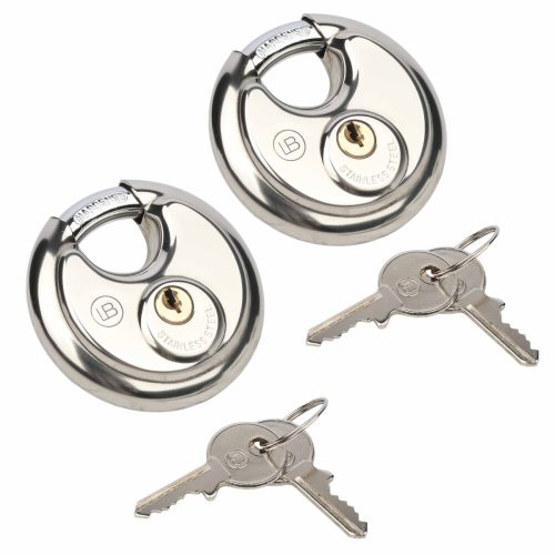 L & B 2pce 70mm Stainless Steel Discus Padlock