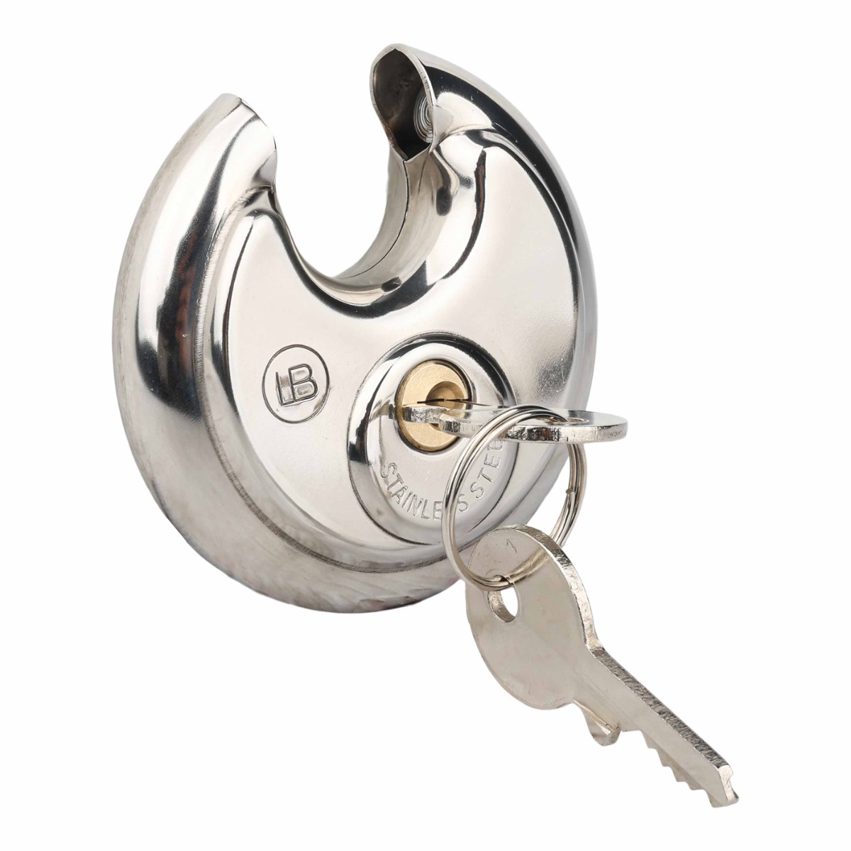 L & B 70mm 3pce Stainless Steel Discus Padlock - Image 2