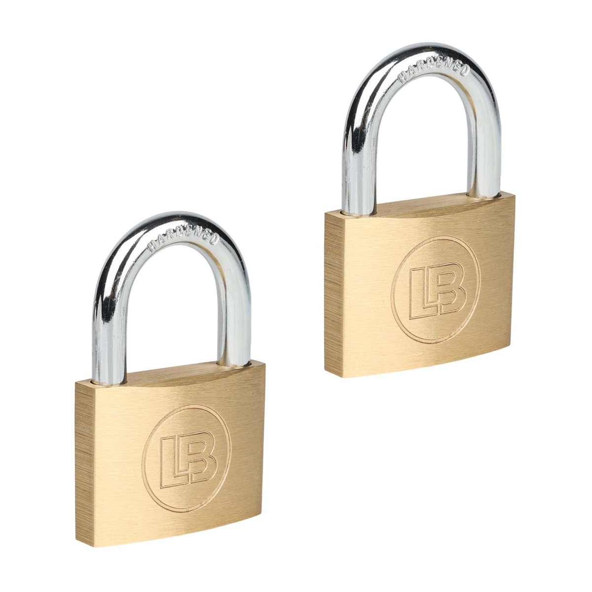 L & B 2pce 50mm Brass Keyed Alike Padlock Set