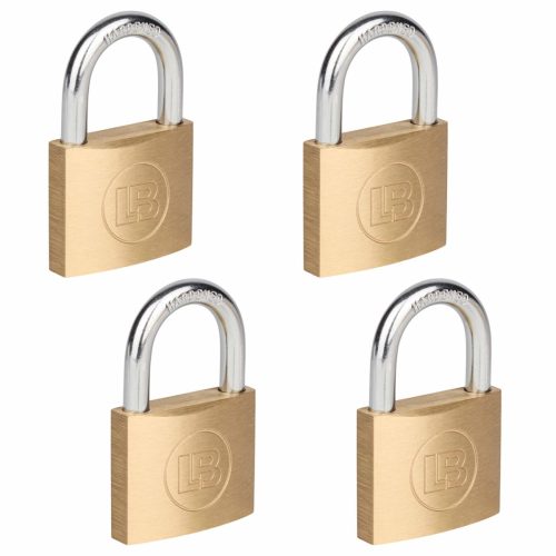 L & B 4 pce 40mm Brass Keyed Alike Padlock Set