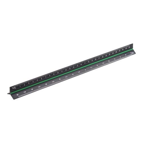 MAC AFRIC 300mm Triangular Architect Scale Ruler – 3-Color Coded, Solid Aluminum