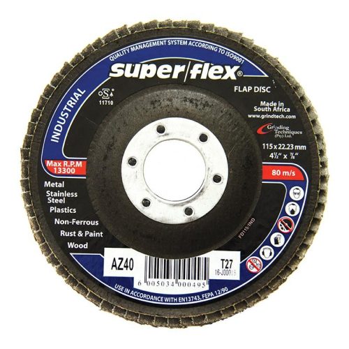 SUPERFLEX Industrial Zirconia Flap Discs 115x22mm - AZ40