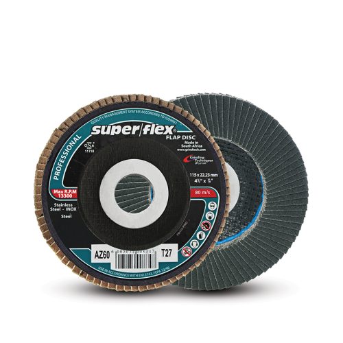 SUPERFLEX Industrial Zirconia Flap Discs 115x22mm - AZ60