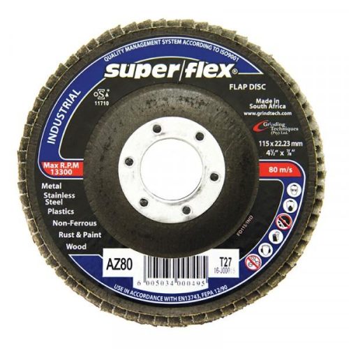 SUPERFLEX Industrial Zirconia Flap Discs 115x22mm - AZ80