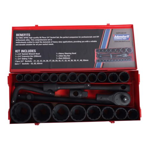 MAC AFRIC 26-Piece 3/4" Drive Phosphate Finish Socket Set