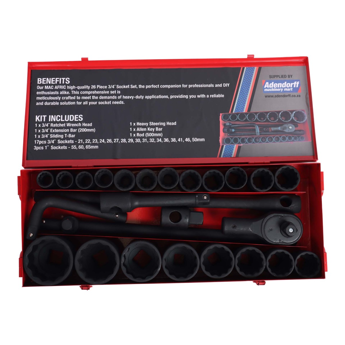 MAC AFRIC 26-Piece 3/4" Drive Phosphate Finish Socket Set