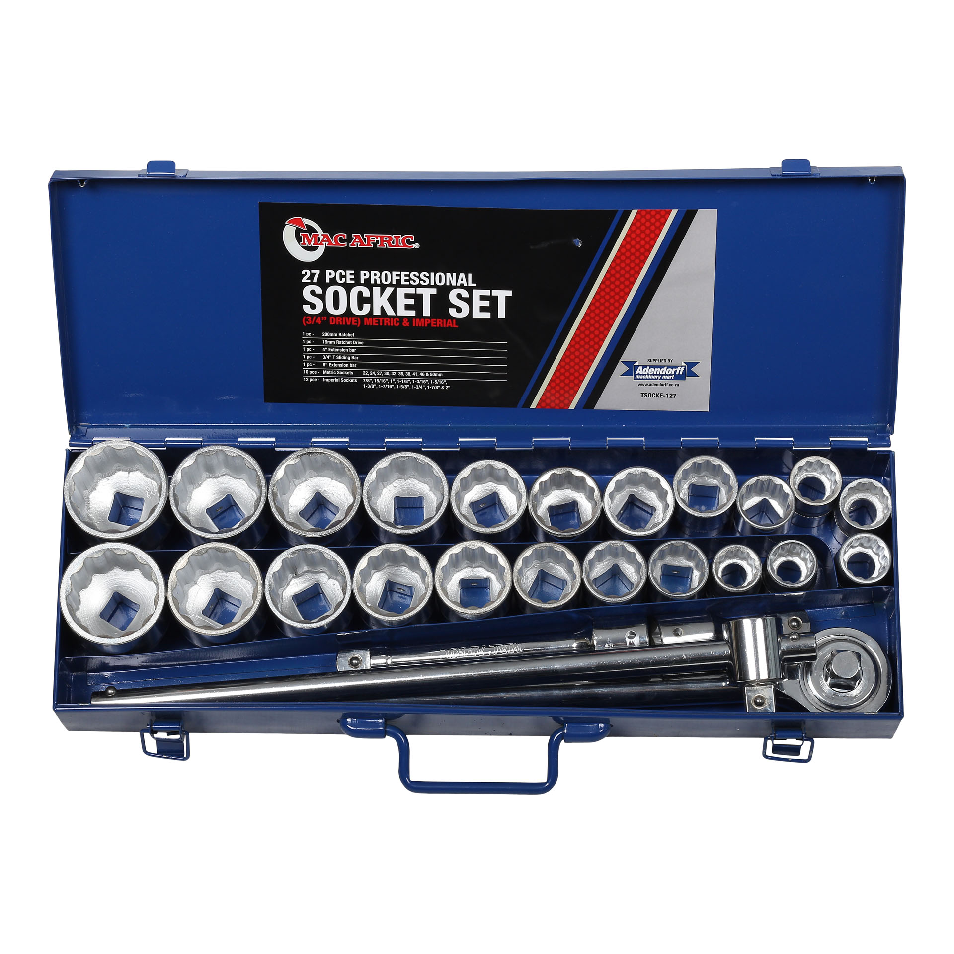 MAC AFRIC 3/4" IN Drive 27 PCS Imperial & Metric Heavy Duty Socket Set - Image 3