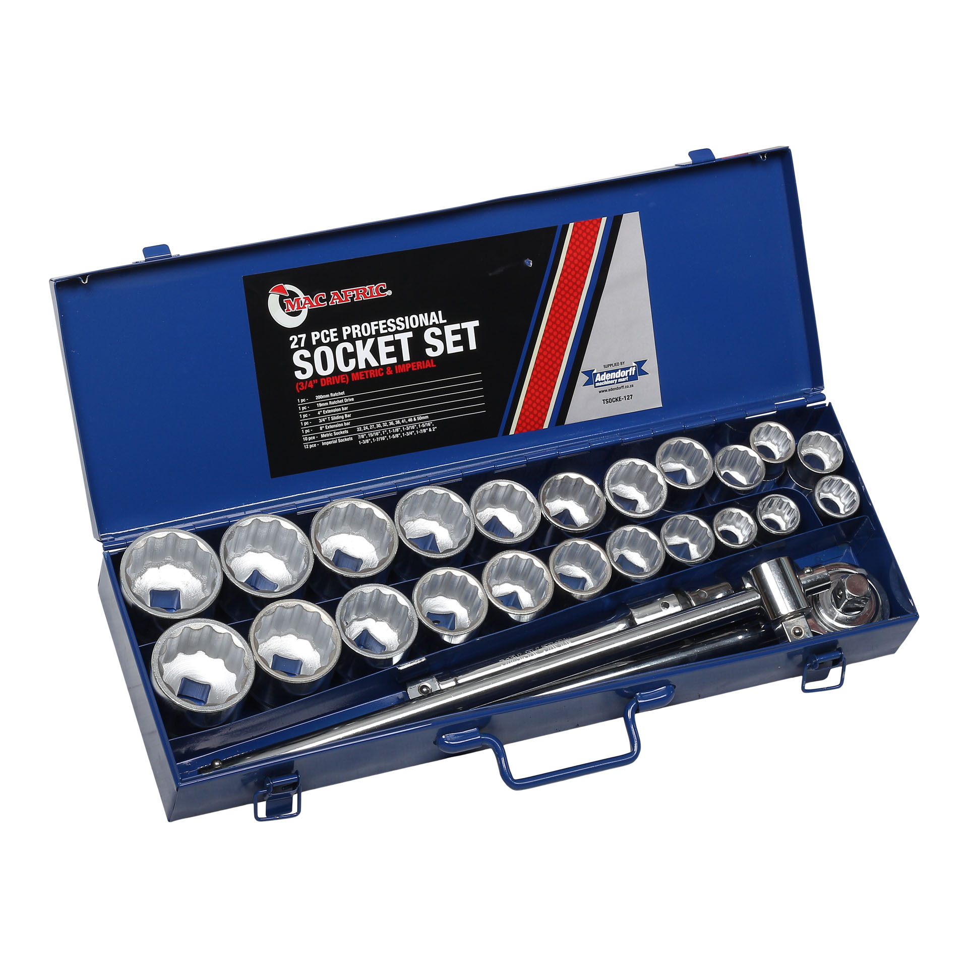 MAC AFRIC 3/4" IN Drive 27 PCS Imperial & Metric Heavy Duty Socket Set - Image 2