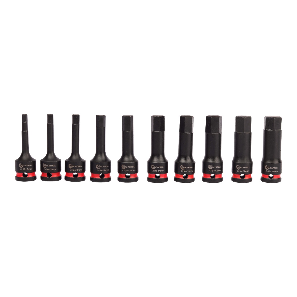MAC AFRIC 10pcs 1/2" Dr. Impact Hex Bit Socket Set - Image 2