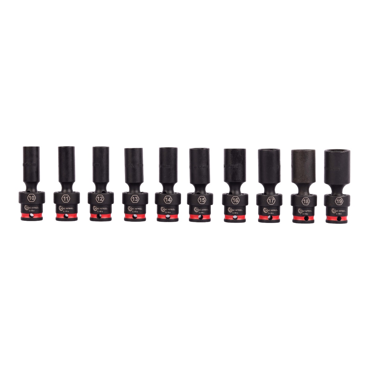 10Pcs 3/8" Dr. Deep Swivel Impact Socket Set - Image 3