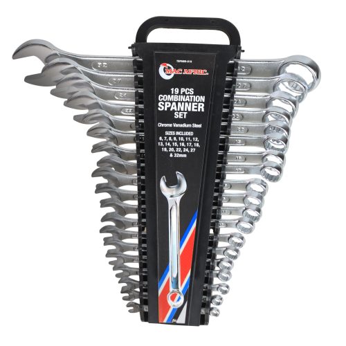 MAC AFRIC 19 PCS Chrome Vanadium Combination Spanner Set On Rack