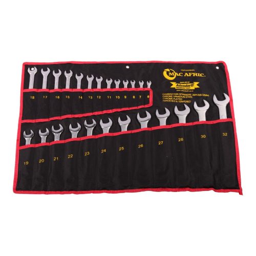 MAC AFRIC 25 Piece Chrome Vanadium Combination Spanner Set – 6–32 mm