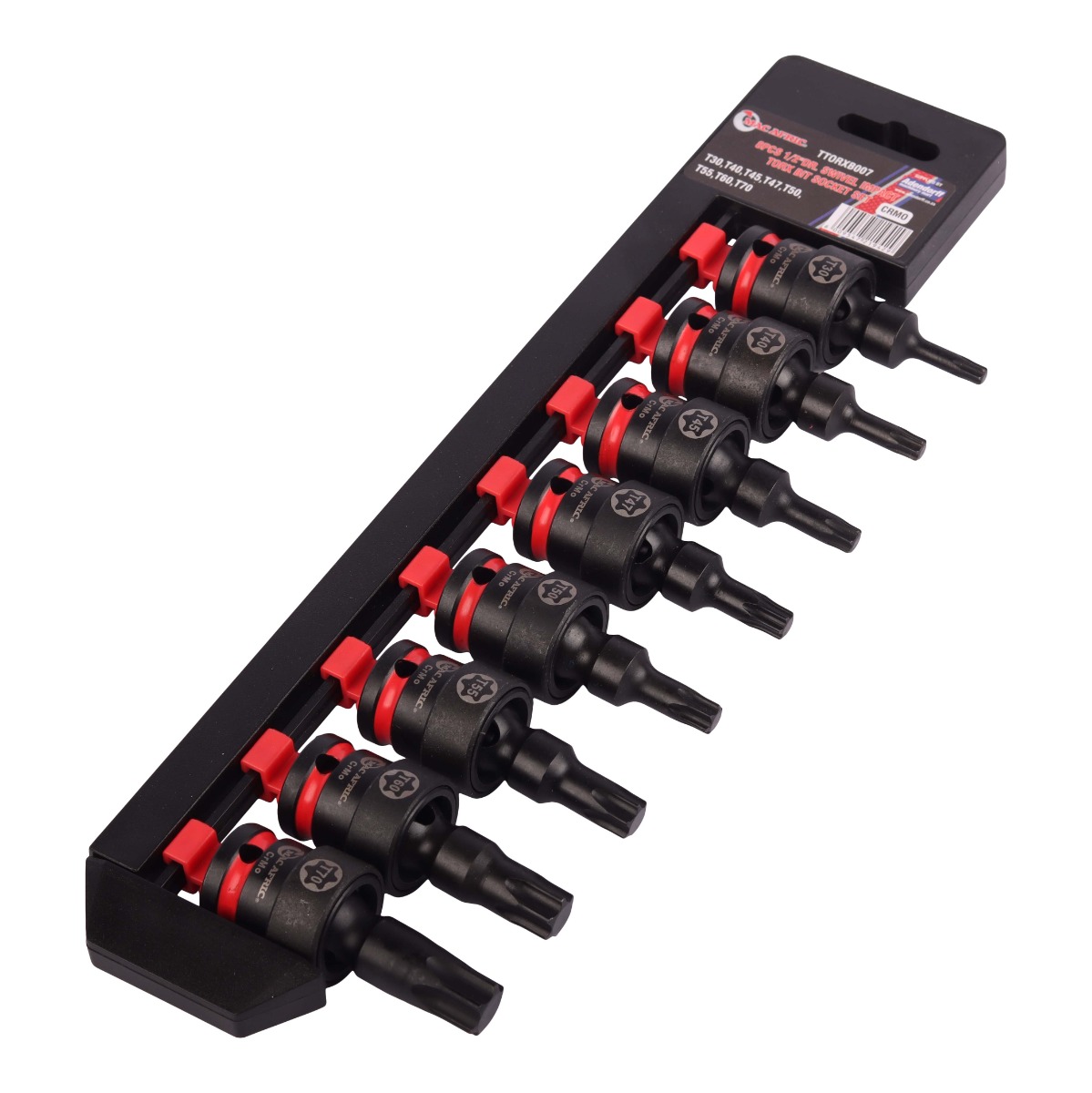 8Pcs 1/2" Dr. Swivel Impact Torx Bit Socket Set