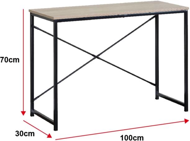 Home Pro Toulon Office & Student Desk - 100 x 40 cm Study Table – Modern Oak - Image 2