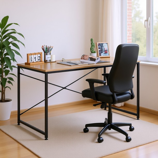 Home Pro Toulon Office & Student Desk - 120 x 60cm Study Table – Modern Oak - Image 6
