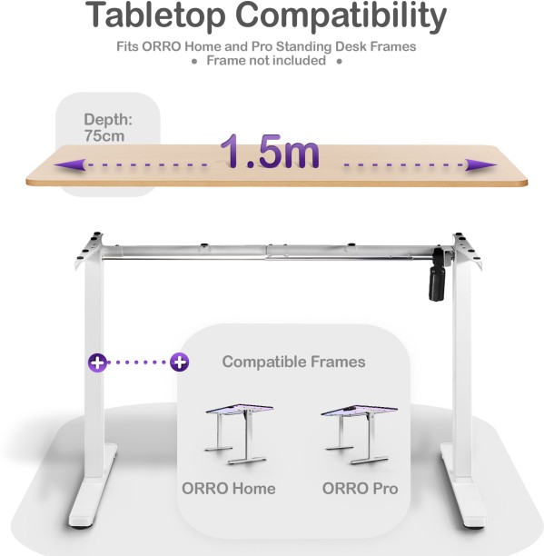 ORRO 1.5m Wooden Tabletop Office Table – Light Oak - Image 3