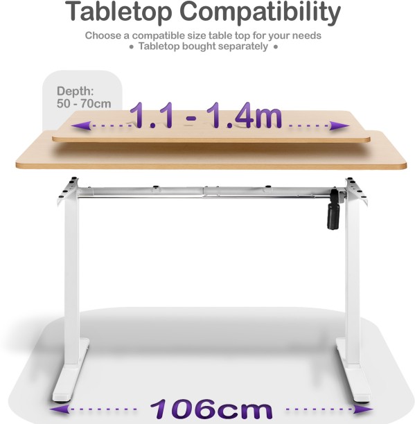 ORRO Eco Electric Standing Desk Frame - Quiet Motor, Ergonomic, Sit-stand Office Table – White - Image 5