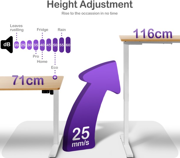 ORRO Eco Electric Standing Desk Frame - Quiet Motor, Ergonomic, Sit-stand Office Table – White - Image 4