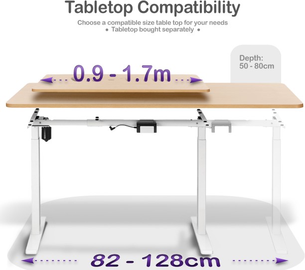 ORRO Home Electric Standing Desk Frame - Memory, Adjustable Width, Sit-stand Office Table – White - Image 6