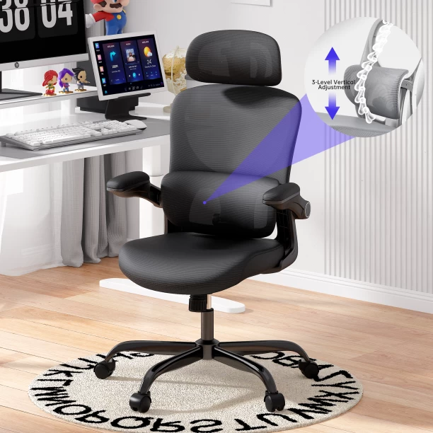 BEST HOME AND LIFE 802B Office Adjustable Arm Chair – Black