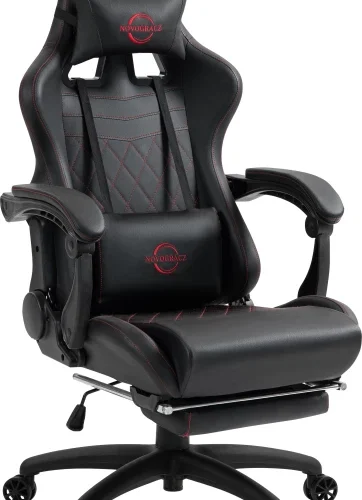 Novogracz GC001 Office Adjustable Arm Chair – Black, Red