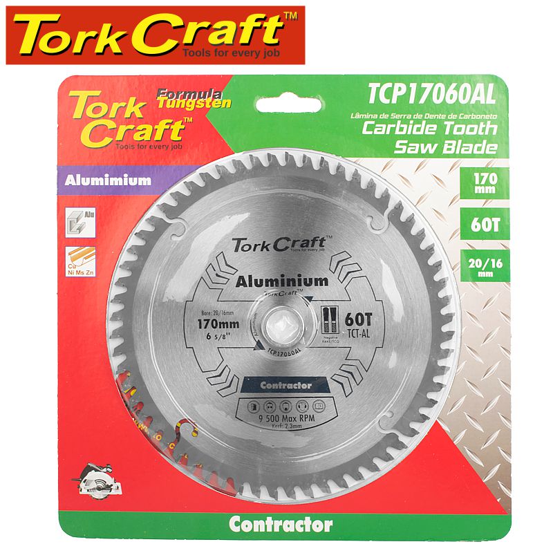 TORK CRAFT Aluminium Contractors Blade - 170 x 60T 20/16