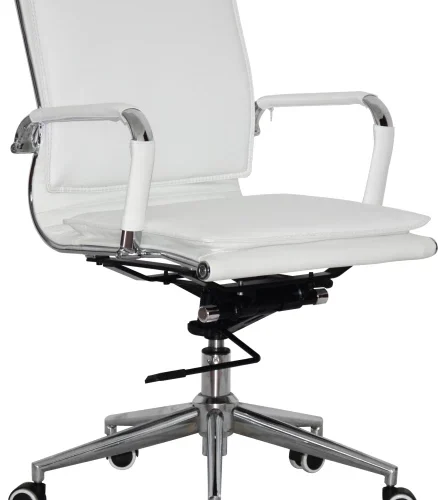 TOCC Square Pad Medium Back Office Chair Office Executive Chair – White