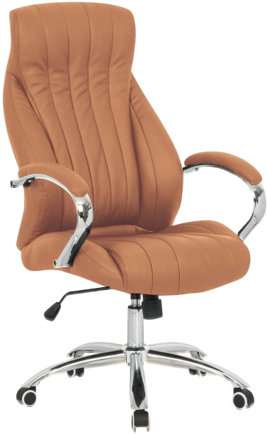 TOCC Affinity High Back PU Leather Office Chair With Padded Arms Office Executive Chair – Camel