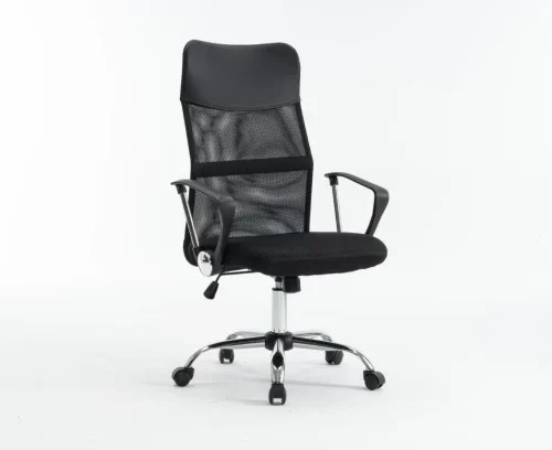 TOCC IC3 Mesh High Back Office Chair with Vegan Leather Accents Office Executive Chair – Black