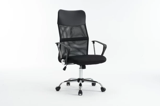 TOCC IC3 Mesh High Back Office Chair with Vegan Leather Accents Office Executive Chair – Black