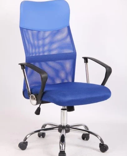 TOCC IC3 Mesh High Back Office Chair with Vegan Leather Accents Office Executive Chair – Full Blue