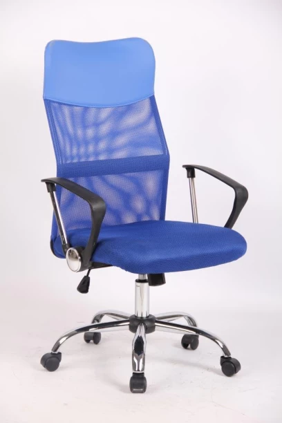 TOCC IC3 Mesh High Back Office Chair with Vegan Leather Accents Office Executive Chair – Full Blue