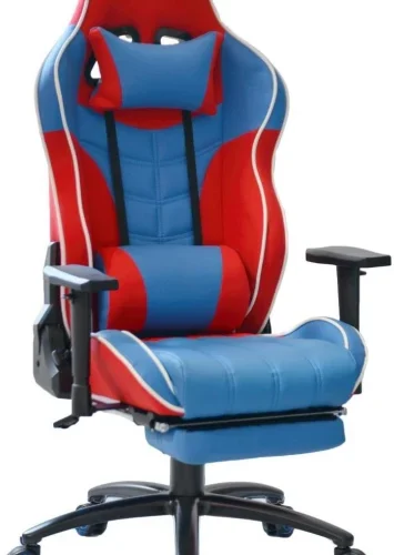 TOCC Spider Ergonomic Gaming Chair with Footrest Office Adjustable Arm Chair – Blue and Red