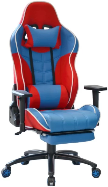 TOCC Spider Ergonomic Gaming Chair with Footrest Office Adjustable Arm Chair – Blue and Red