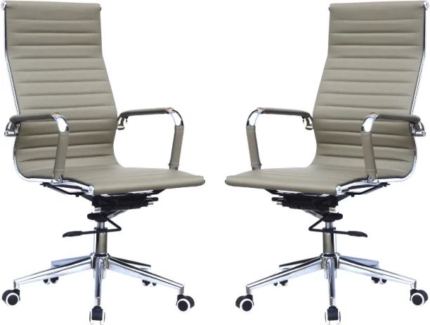 TOCC Ribbed High Back Office Chairs - Set of 2 Office Executive Chair – green