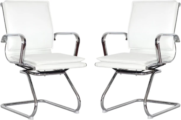 TOCC Square Pad Visitors Office Chairs Office Visitor Chair – White